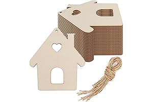 House Shaped Shadow Box: 20-Piece DIY Wood Crafts Cutouts