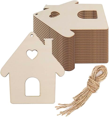 20 piezas de adornos colgantes de madera con forma de corazón de yute, etiquetas de madera para boda, cumpleaños, día de San Valentín, decoración de