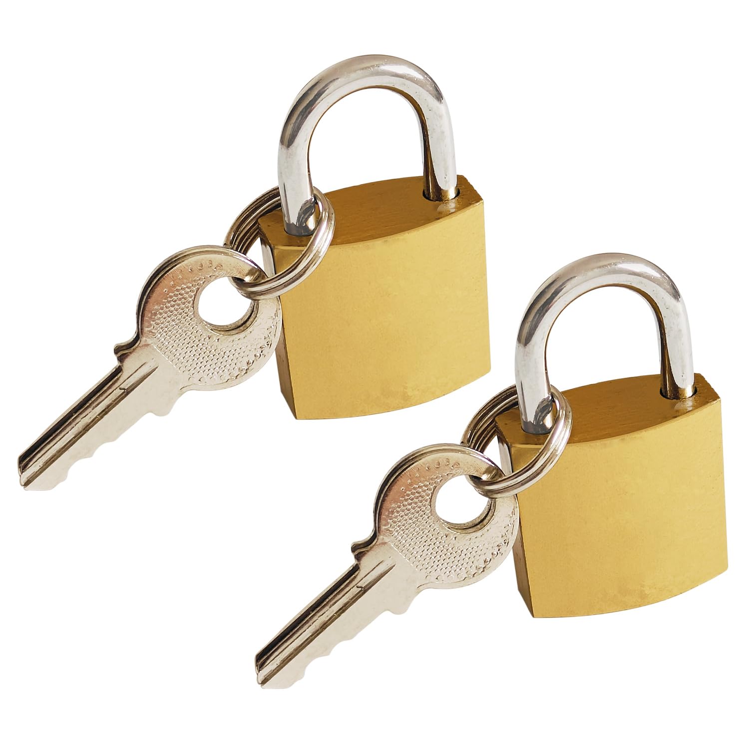 Ecommer Golden Key Lock - 20mm Small Padlock with 2 Keys for