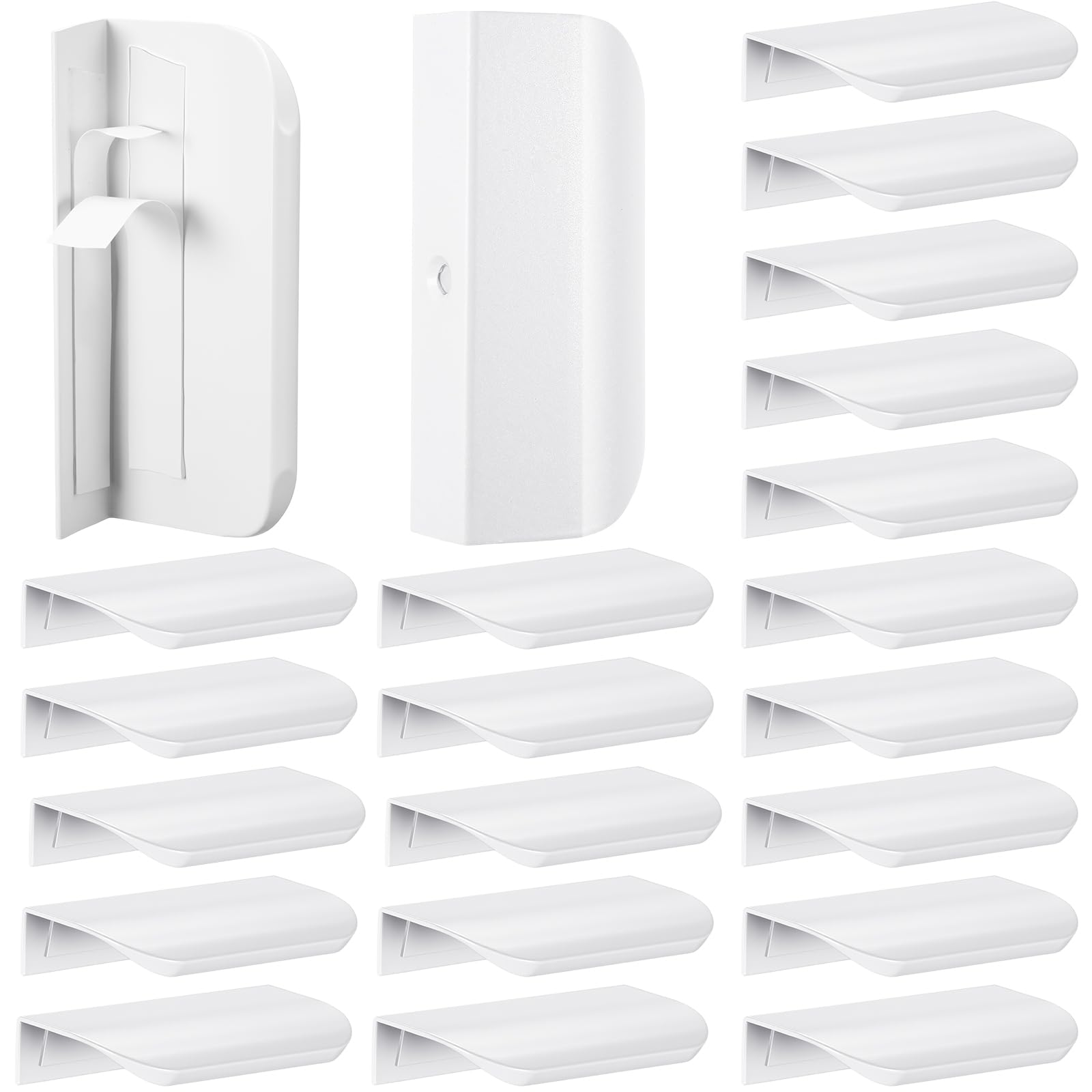 Poignées autocollantes design épuré blanc pour armoire et commode chic