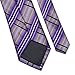 DiBanGu Mens Purple Plaid Tie Set Classic Checkered Necktie and Pocket Square Cufflinks Wedding Business