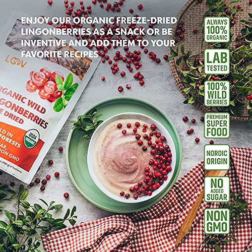 Bundle – 2 Items: Loov Organic Wild Blueberry Powder And Freeze Dried Organic Wild Lingonberries #TOP6