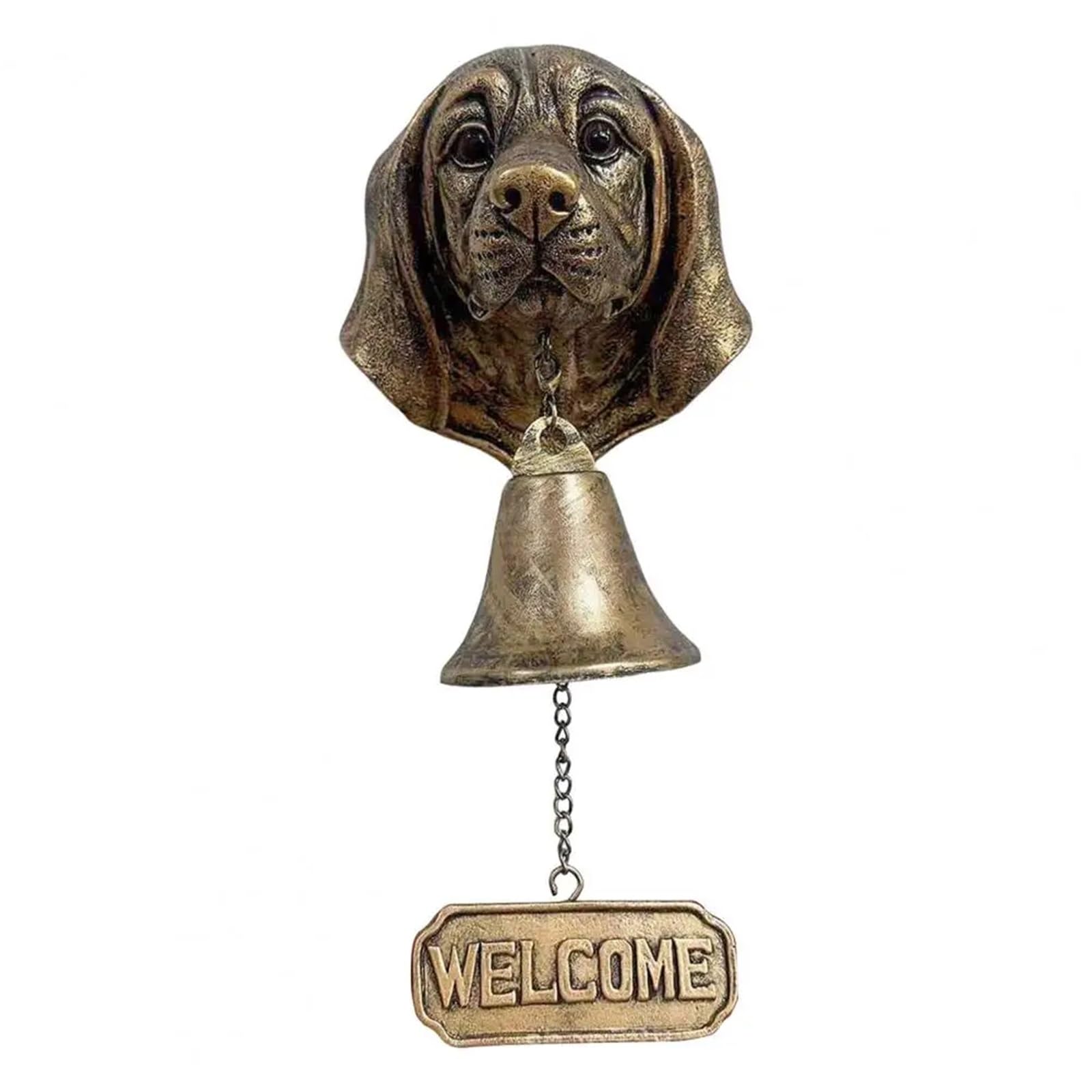 Dfgrgrv Color 02 Cast Iron Bell Doorbell Vintage Dog Welcome Bells For Farmhouse Entrance Shopkeepers Bell With Sign(Color 02)