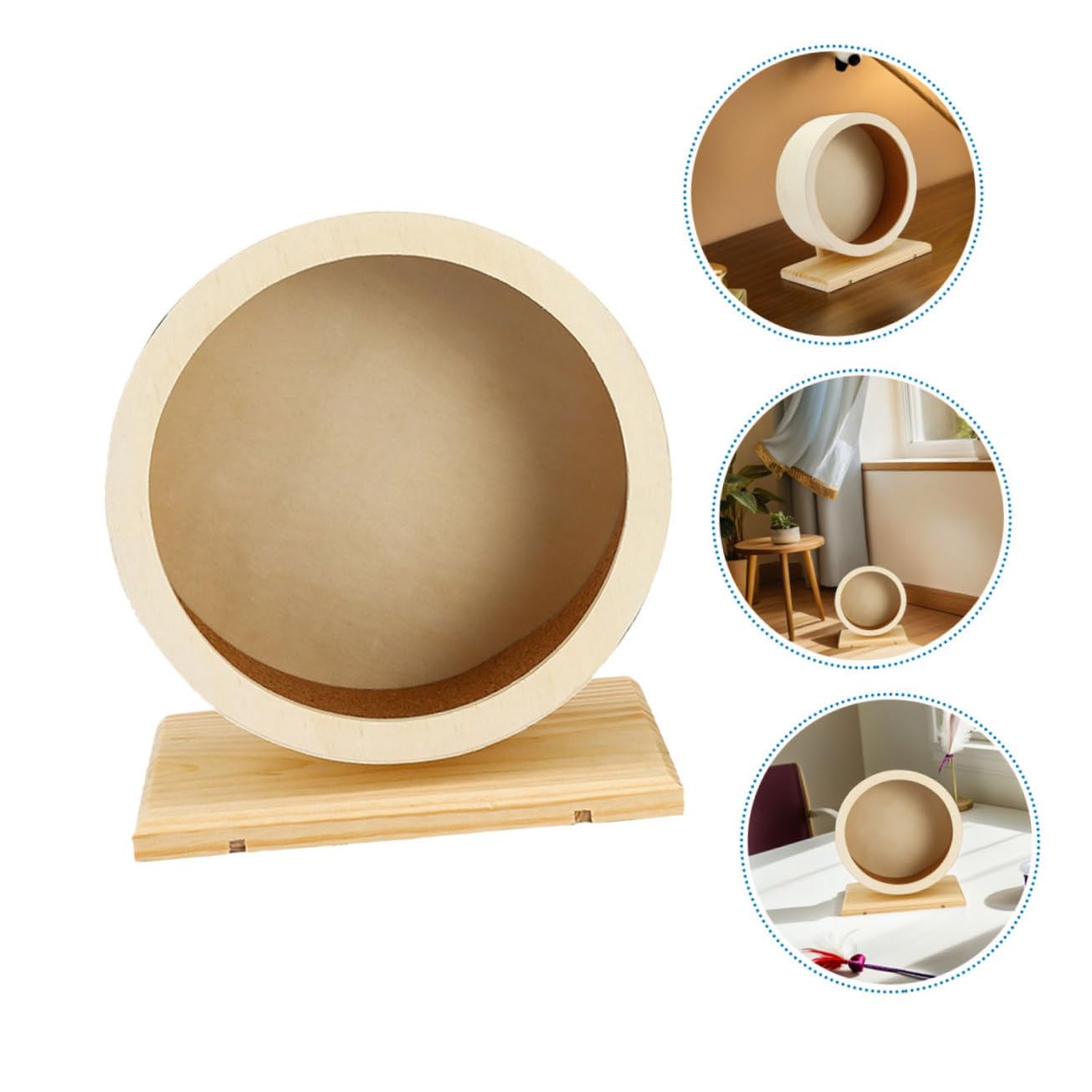SOIMISS 2 Piezas Rueda De De Hámster Silencioso Rueda para Hamster Beige De Madera