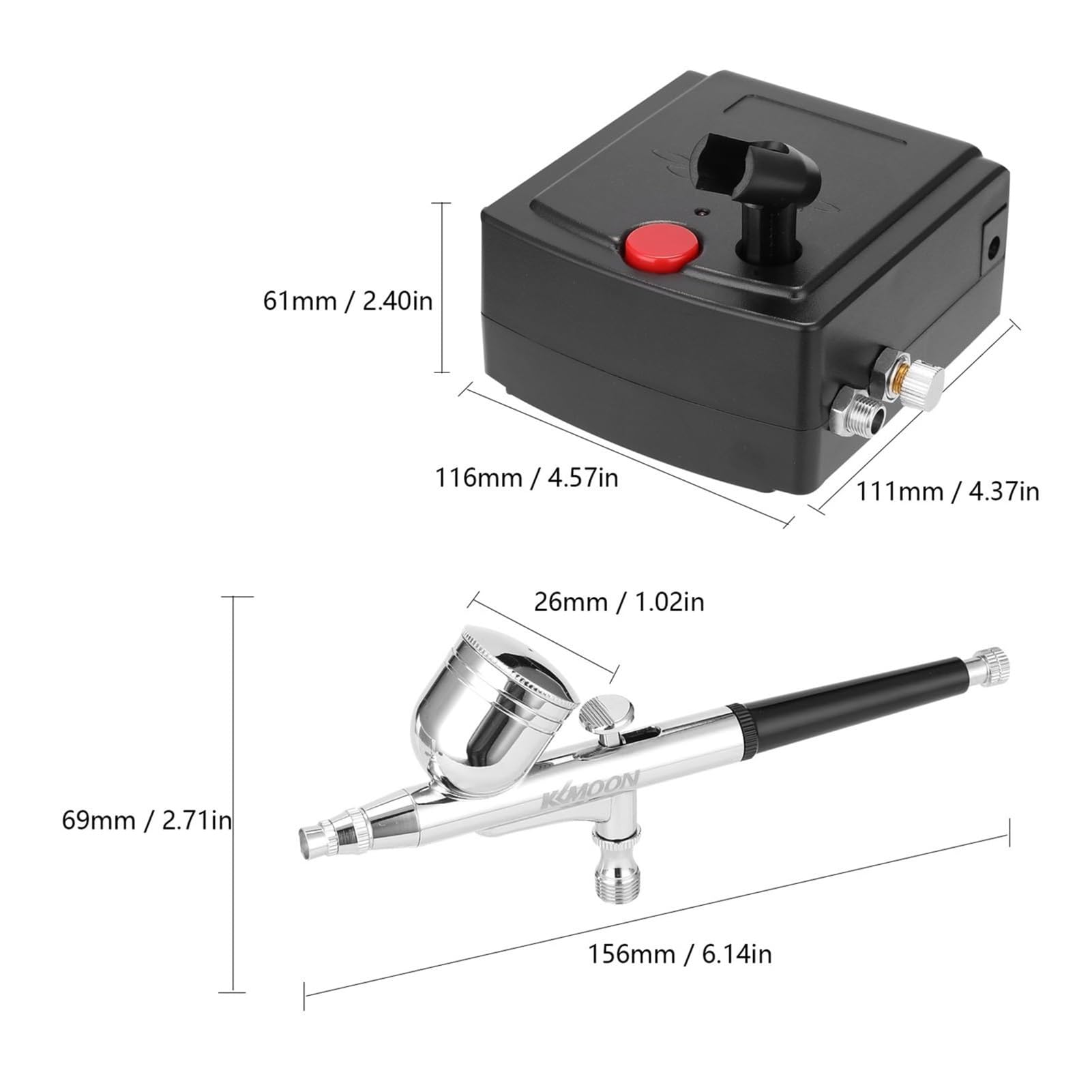 Zestaw sprężarek do aerografu, pistolet natryskowy z pompą, przepływ powietrza 13 l/min, regulowane ciśnienie robocze, do malowania tortów, modelowania, natryskiwania
