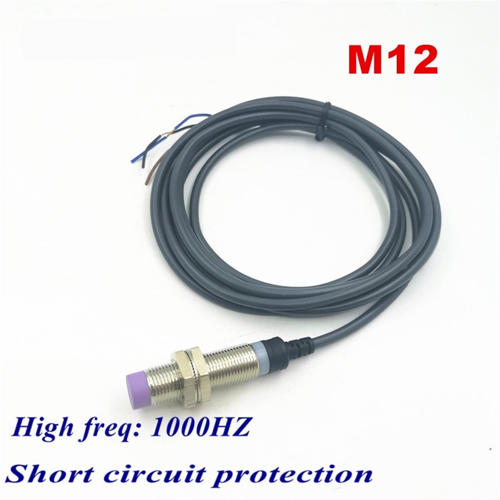 5 uds M12 interruptor de Sensor inductivo de proximidad no empotrado caja de latón DC 10-30V 200mA NPN/PNP NO/NC/NO + NC DC/AC distancia de 2 cables 4mm(PNP NC IM12-4-DPB)
