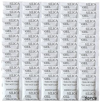 50PCS Premium 5 Gram Silica Gel Packets, Desiccant Packs For