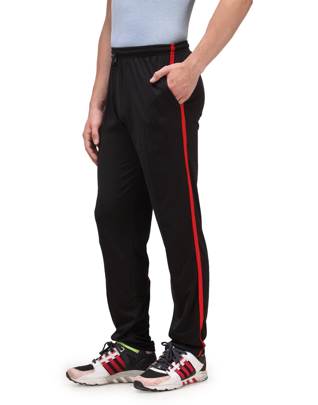 AlfaActive Men's Regular Fit Cotton Track Pants with Zipper Pockets