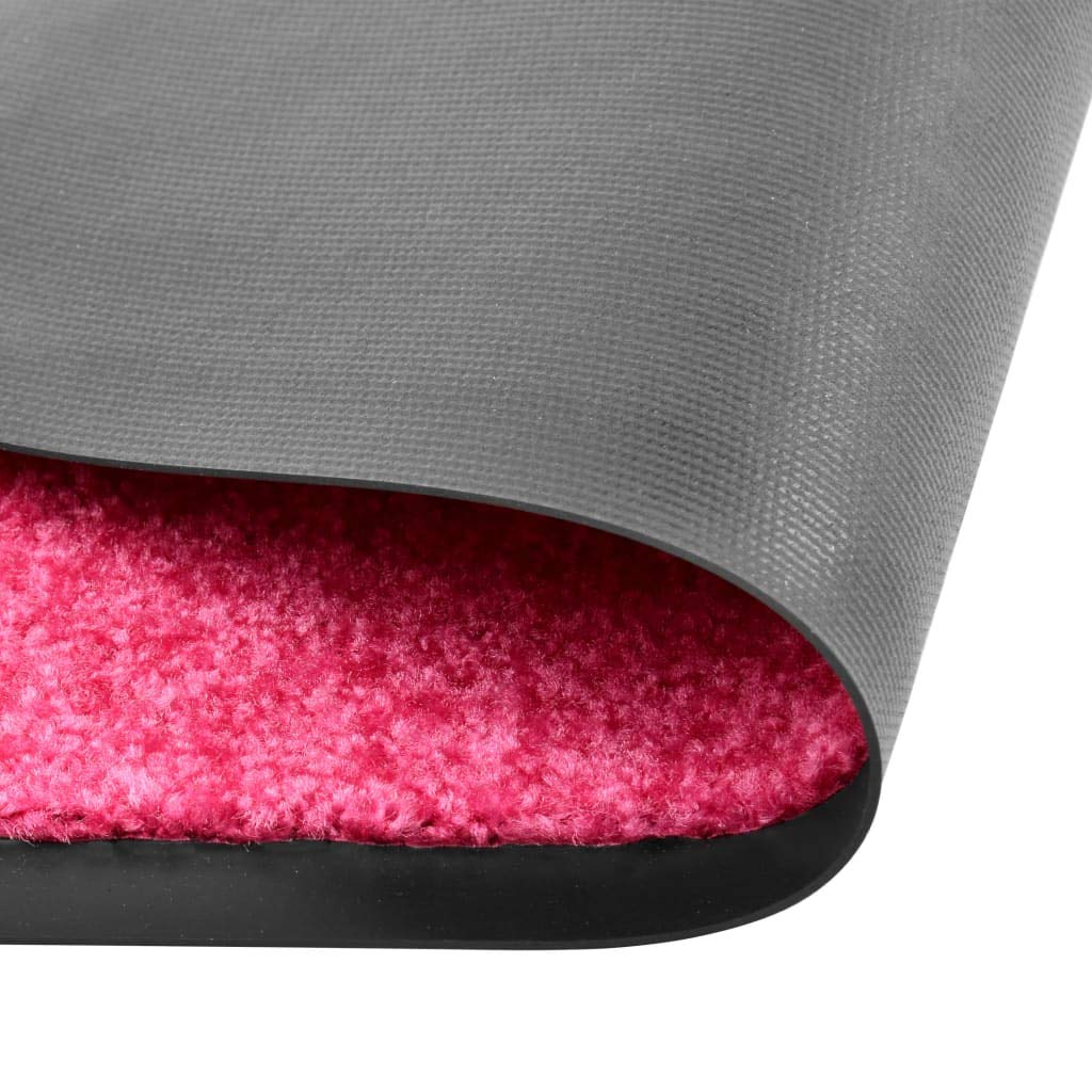 vidaXL Felpudo Lavable Gruesa Alfombra de Entrada Pasillo Exterior Interior Casa Puerta Estera de Bienvenida Antideslizante Rosa 60x180 cm