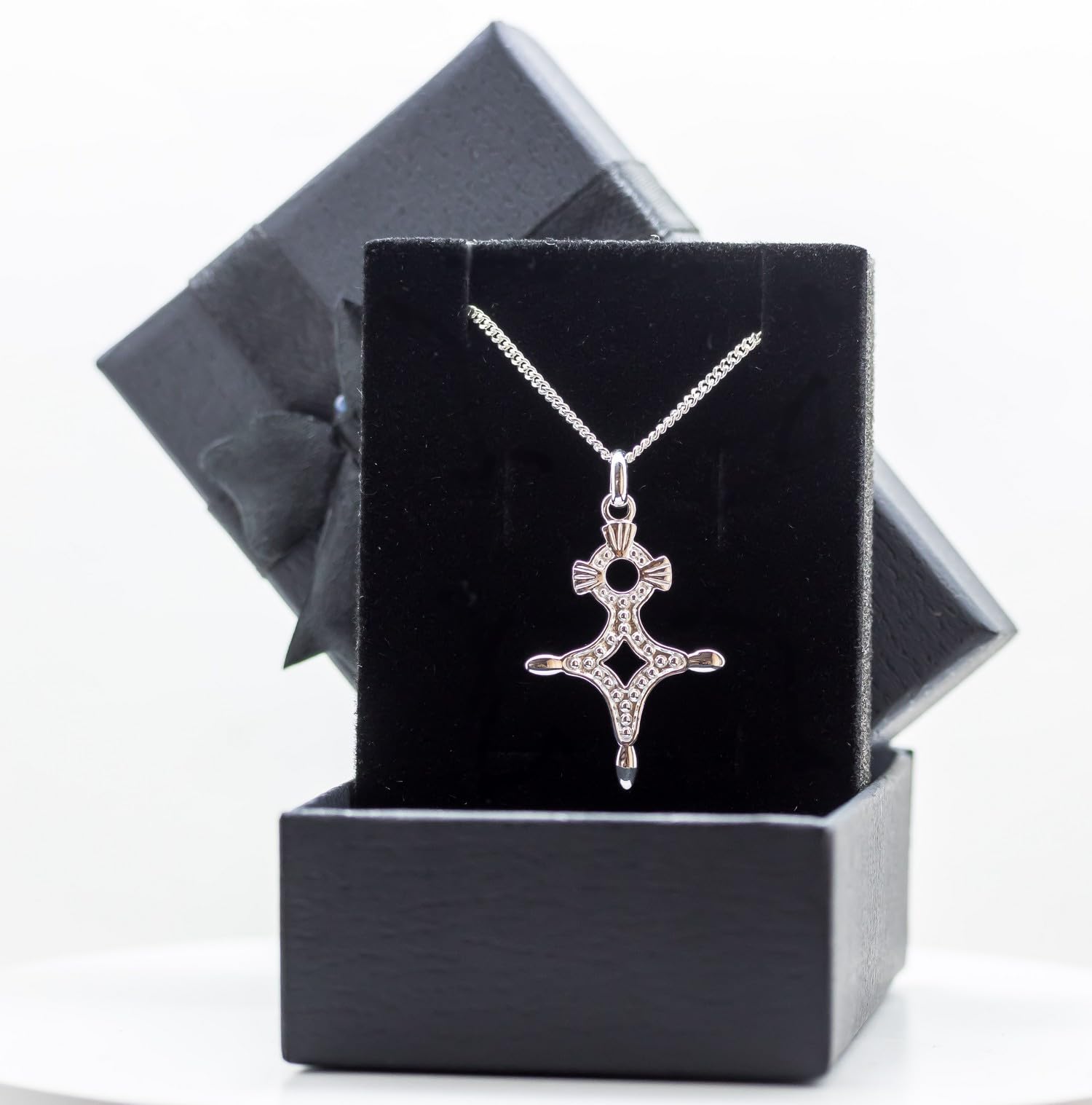 Collier 50cm + Croix du sud agadez | ensemble chaine et pendentif en Argent Massif 925 avec boite pour offrir | cadeau femme