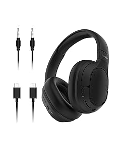 Belkin SoundForm Isolate Bluetooth Over-Ear Headphones - Hybrid Active Noise Cancelling Headphones - Wireless w/ 60H Playtime, Fast Charging & CloudCushion Ear Cups for Travel, Home, or Office - Black
