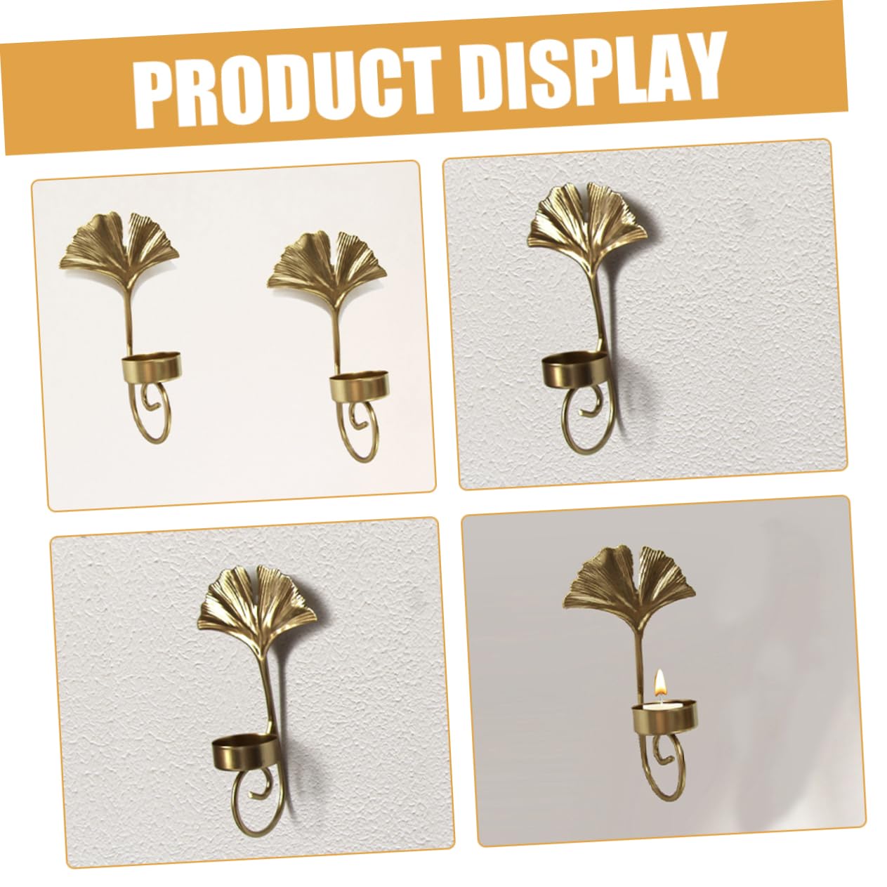 OUNONA 2 Set Portacandele Da Metallo Forma Foglia Decorazione Per Interni Per Sposi E Appassionati Design 4 Pezzi*2