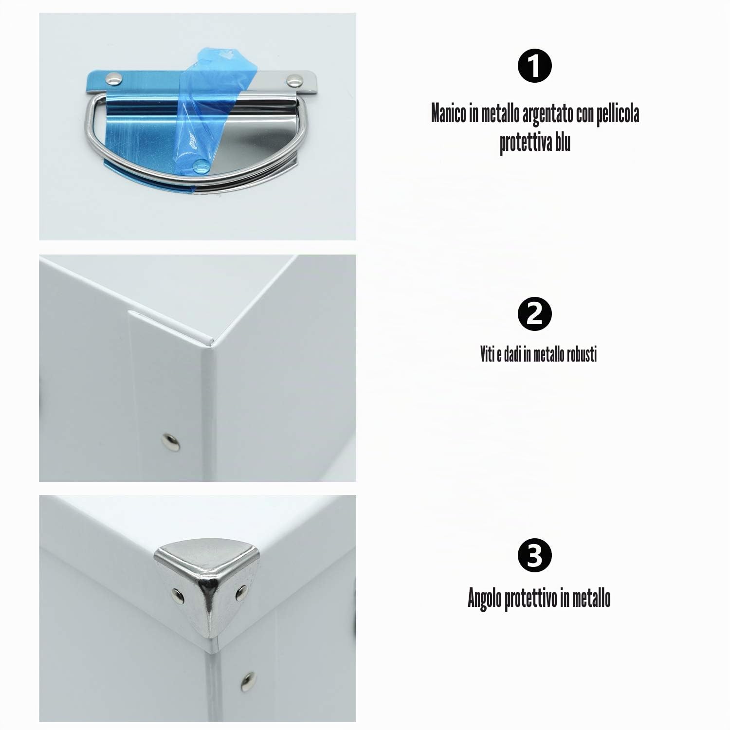 GUOZI Scatola portaoggetti pieghevole, scatola dei ricordi decorativa con coperchio e angoli rinforzati in metallo, contenitore per documenti in cartone con manici, scatola regalo per souvenir,
