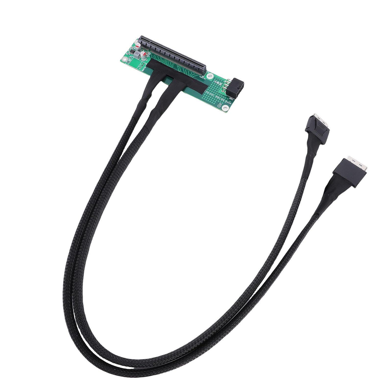 PCIe 4.0 X16 Bifurkationsadapter-Riser-Karte, Hochgeschwindigkeits-Plug-and-Play-Split-Verlängerungskabel, 65 cm Länge für Computer-Motherboard-Erweiterung mit mehreren Geräten