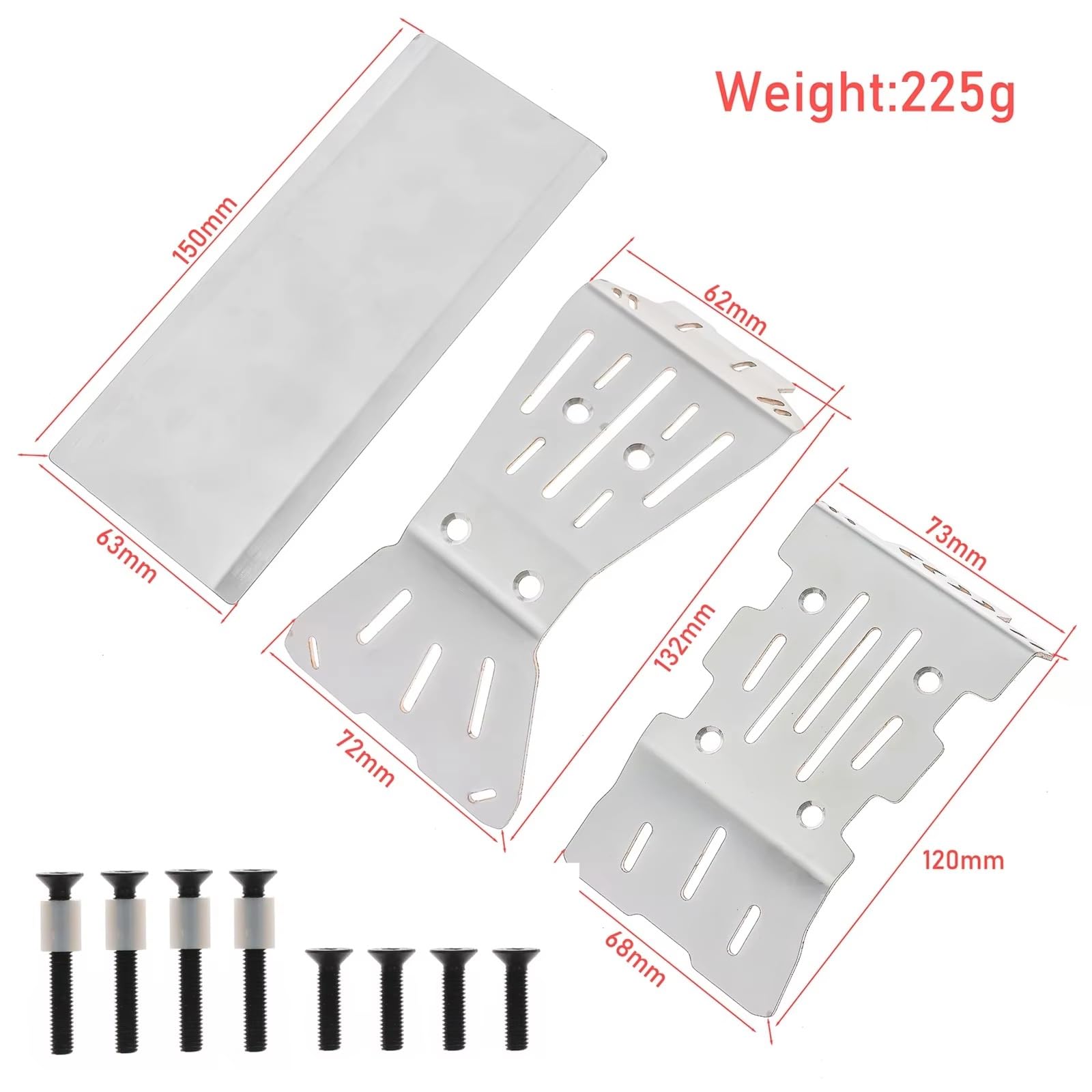 Compatible con ARRMA para Gorgon 1/10 RC Coche Piezas Upgrade Placa Protectora De Chasis En Acero Inoxidable Maquetas