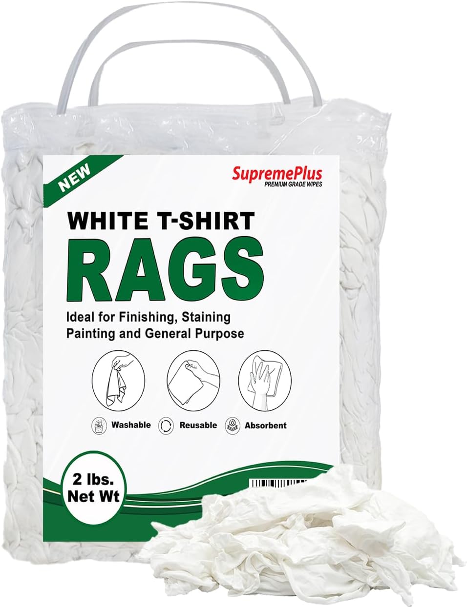Premium White T-Shirt Cleaning Rags – White Cotton Rags for Cleaning, Staining, Painting, Oil, Grease & Dust Removal – Shop Rags Bulk for Multipurpose use (2 Pounds Bag) Premium White T-Shirt Cleaning Rags – White Cotton Rags for Cleaning, Staining, Painting, Oil, Grease & Dust Removal – Shop Rags Bulk for Multipurpose use (2 Pounds Bag)