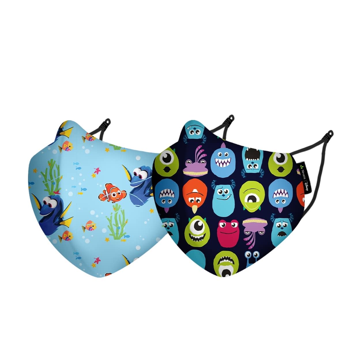 Nirvana Mask Pack of 2 N95 Nanotechnology Masks | Anti-Pollution mask for kids & adults | Official Merchandise Partner for Disney, Marvel & Barbie (Monsters & Nemo-Extra Small)-image-6