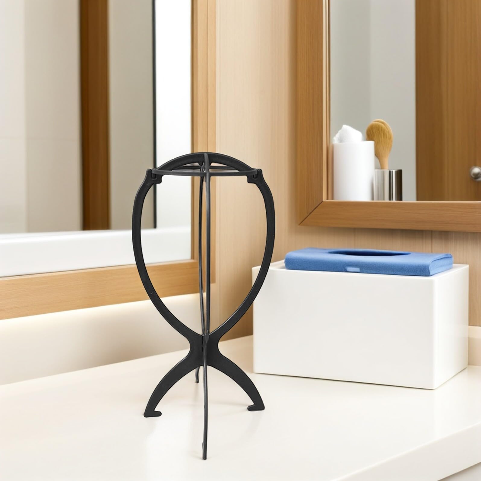 Zerodeko Supporto per Parrucche da Tavolo in Plastica Nera Set da 10 Pezzi per Esposizione e Asciugatura Porta Parrucche per Rivenditori Barbieri e Uso Domestico