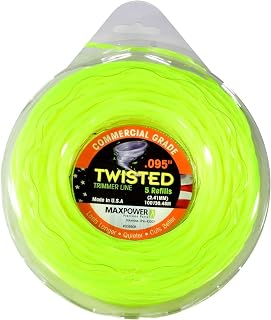 MaxPower EU-338808 Co-Polymer Trimmerfaden 2.4 mm - 30 m Long Square Gedreht, Neongelb, Neon Neon Meter