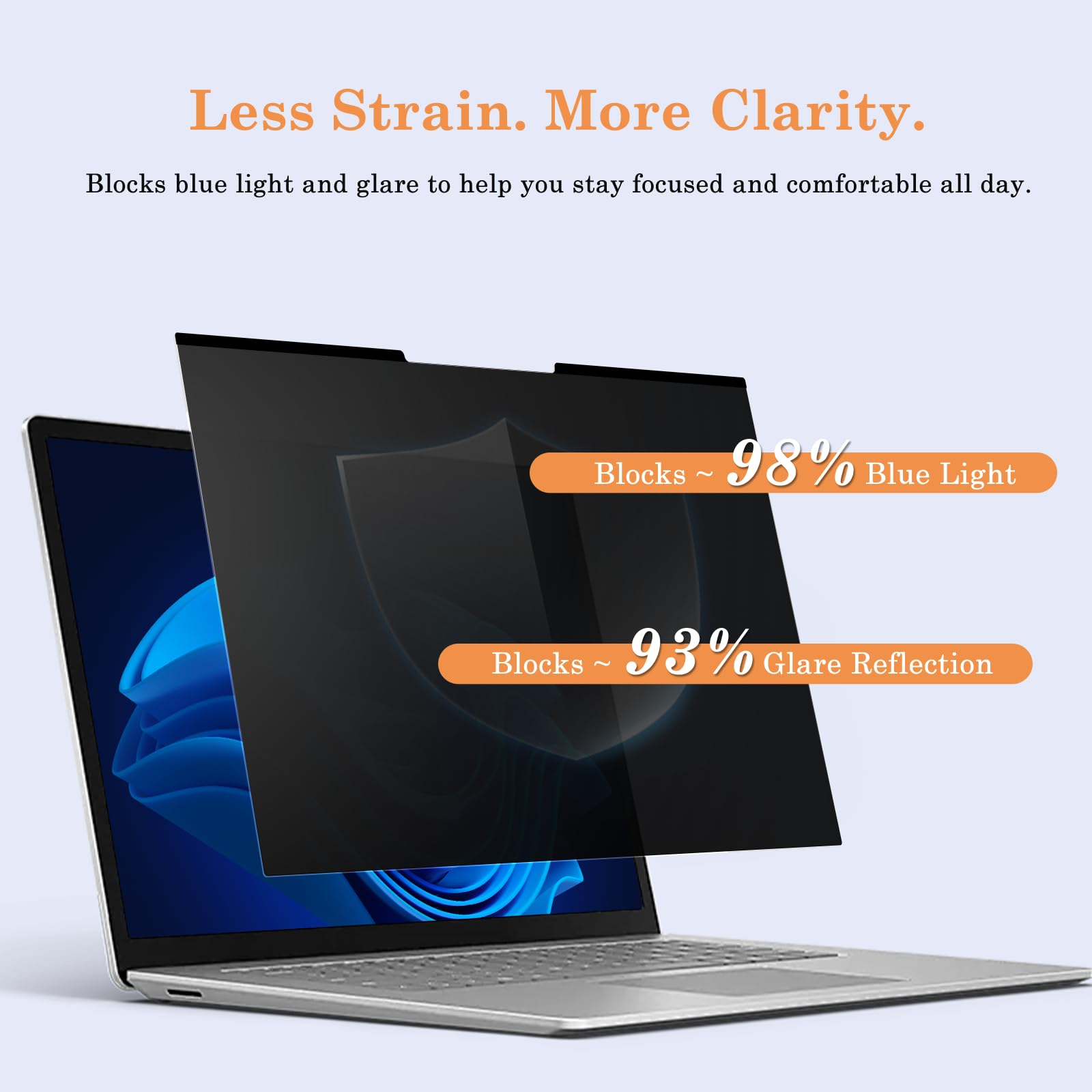 Privacy Pellicola Protettiva per Laptop 15.6" 16:9, Rimovibile Anti-Riflesso Anti-Graffio Luce Blu Protezione per Schermo, Filtro Privacy Magnetico Ultrathin per Lenovo/Dell/Huawei/HP/Asus