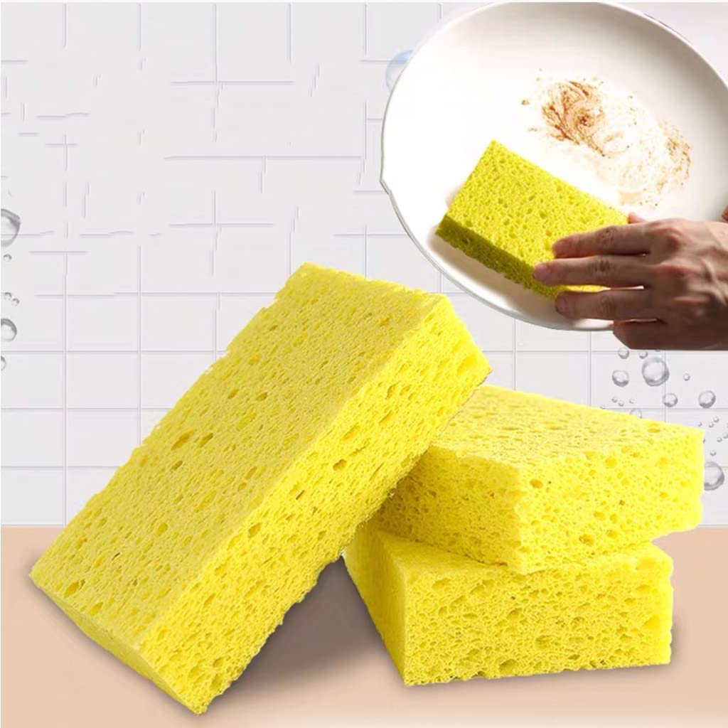 Paño de Cocina de Esponja de celulosa, paño de Limpieza sin Aceite, Suministros para el hogar para Utensilios de Cocina (D 11x7x2cm)