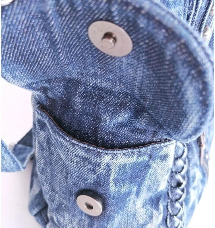 Denim Women Handbags Jean Shoulder Bags Vintage Weave Rivet Casual Tote Bag Crossbody Bag