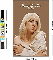 Vista 4 de Scorpio Posters Billie Eilish - Mini póster con licencia oficial de 11 x 17 pulgadas, con soporte para póster de madera negra