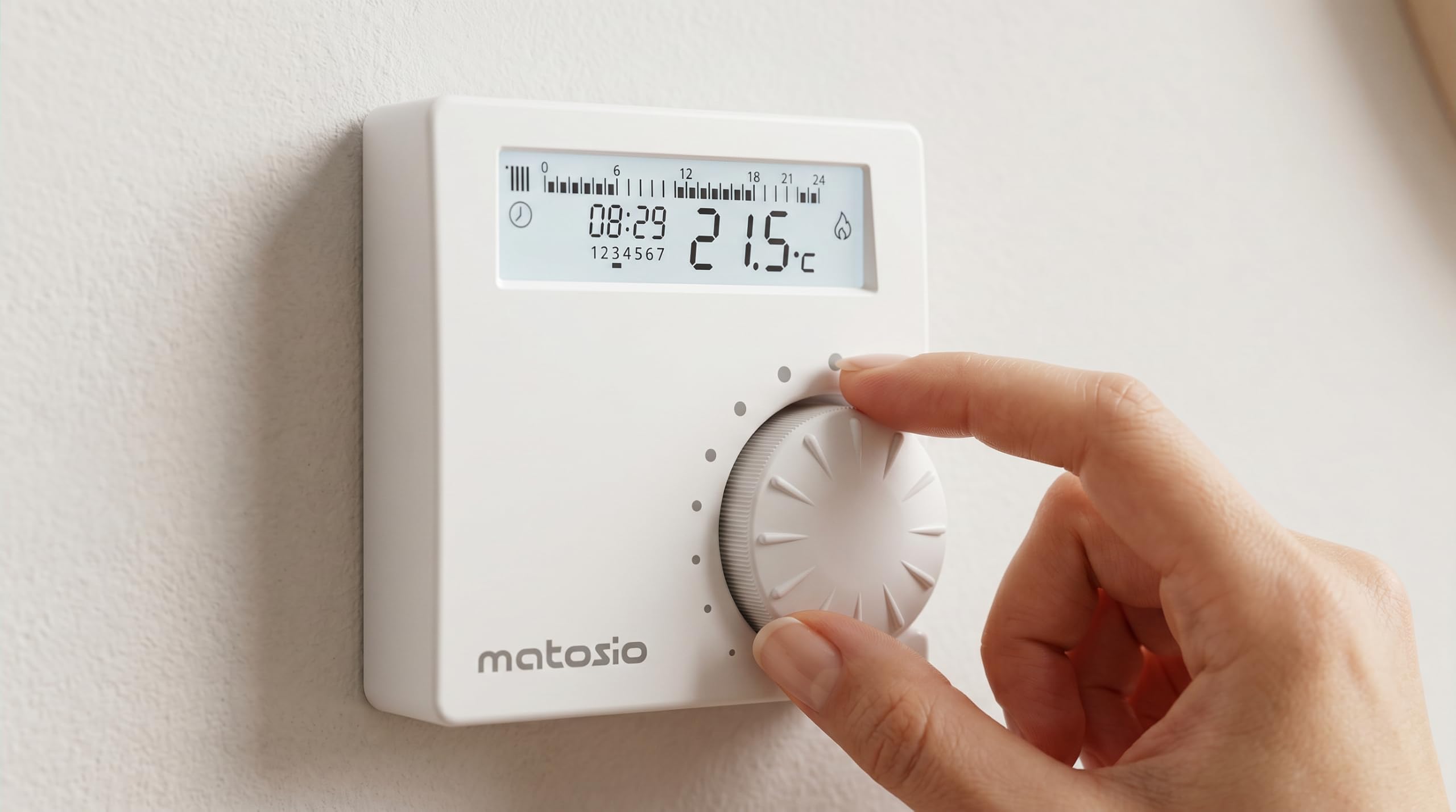 TH611RT Funk-Raumthermostat-Set für Heizkessel – Programmierbar, mit Empfänger, digitales Kesselthermostat (OpenTherm oder potenzialfreier Kontakt), batteriebetrieben, Wandmontage, Weiß