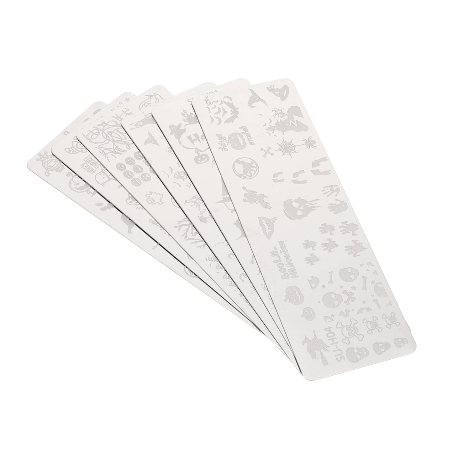 Healeved 18pezzi Stencil Per Manicure Halloween Inossidabile Template Per Nail Art e Stamping Strumenti Per Decorazione Unghie Fai Da Te Facile e Divertente Per Tutti
