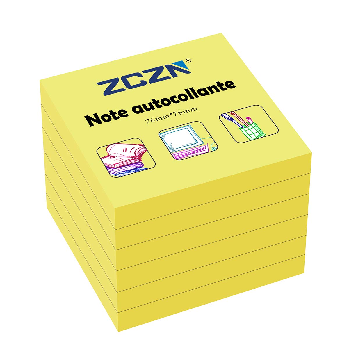 Post-it Adesivi Super Appiccicosi - 6 Blocchetti 76x76mm, 80 Fogli Cadauno, Arancione, Per Ufficio E Casa - Foto 8