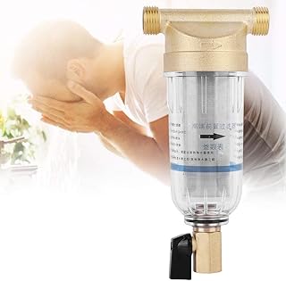 Reusable Spin Down Sediment Water Filter Faucet Water Purifier Water Prefilter Sediment Filter for Well Water Hose Sediment Filter(3/4" Male Thread)