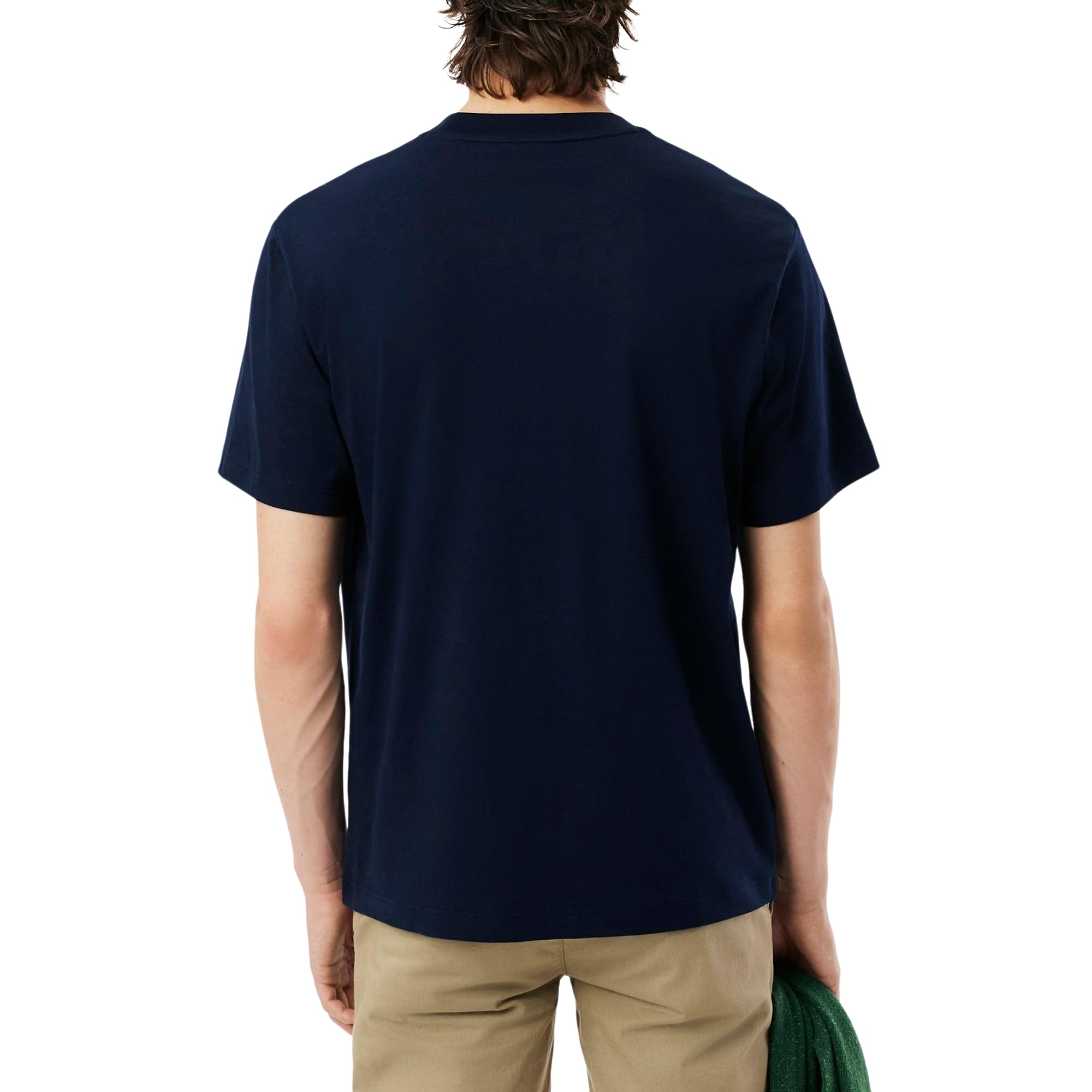 Lacoste TH7318 - Camiseta básica para Hombre, Cuello Redondo, Corte Regular, Azul Marino, XXL