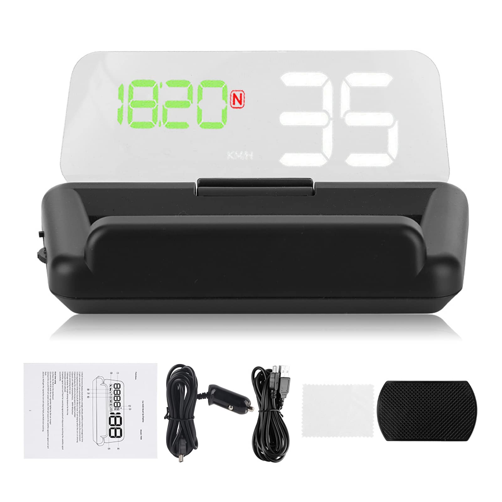 Monitor HUD GPS universal de 3,6 pulgadas HD para coches, camiones, SUV, proyector digital multifuncional T900 para velocidad, tiempo, voltaje, altitud y kilometraje, unidades MPH
