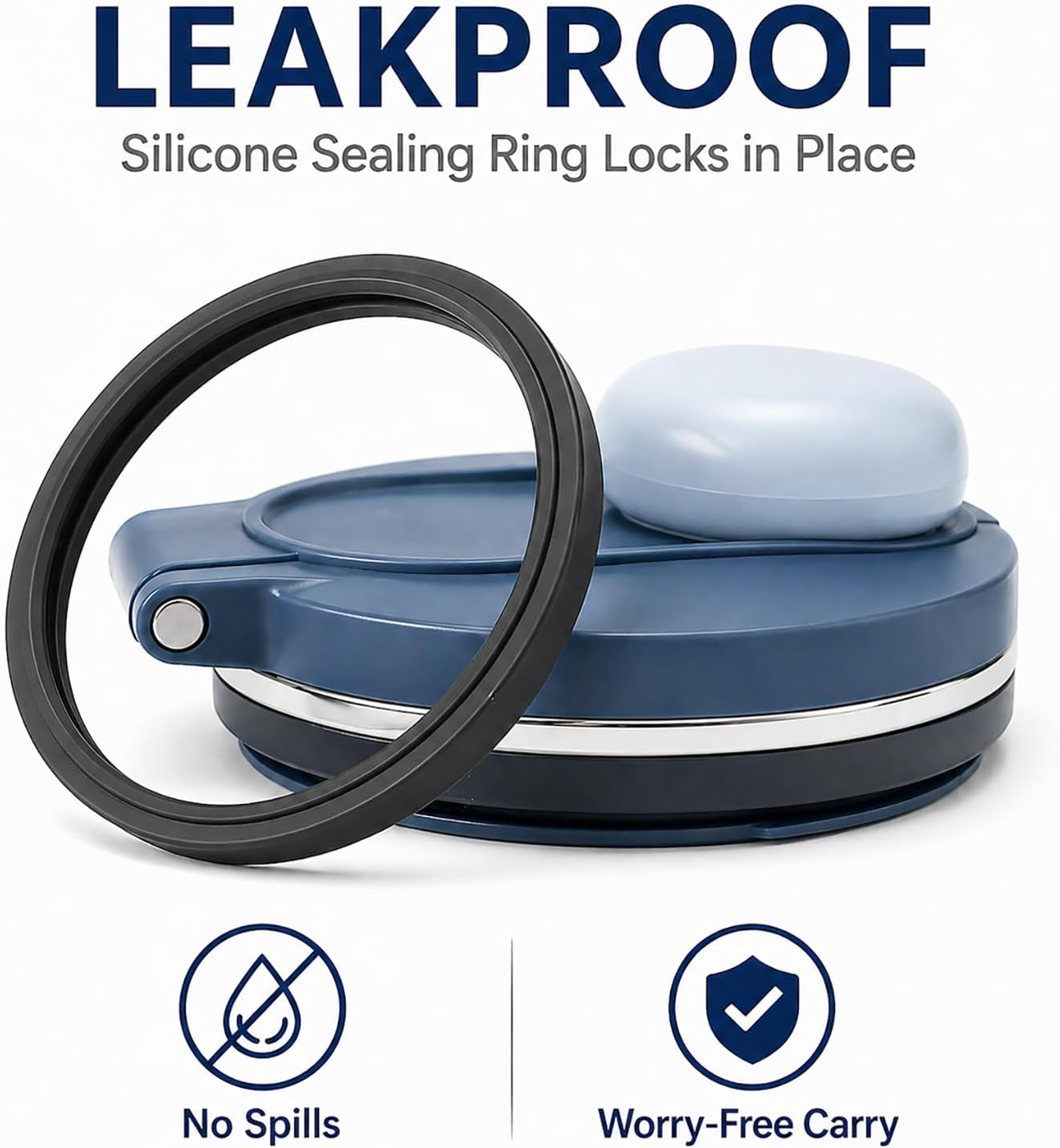 Replacement Leakproof Lid & Sealing Rings for Ninja 26oz BlendBOSS Blender | Leakproof replacement lid and seal ring set for your 26oz Ninja BlendBOSS tumbler. Secure fit for everyday blending.