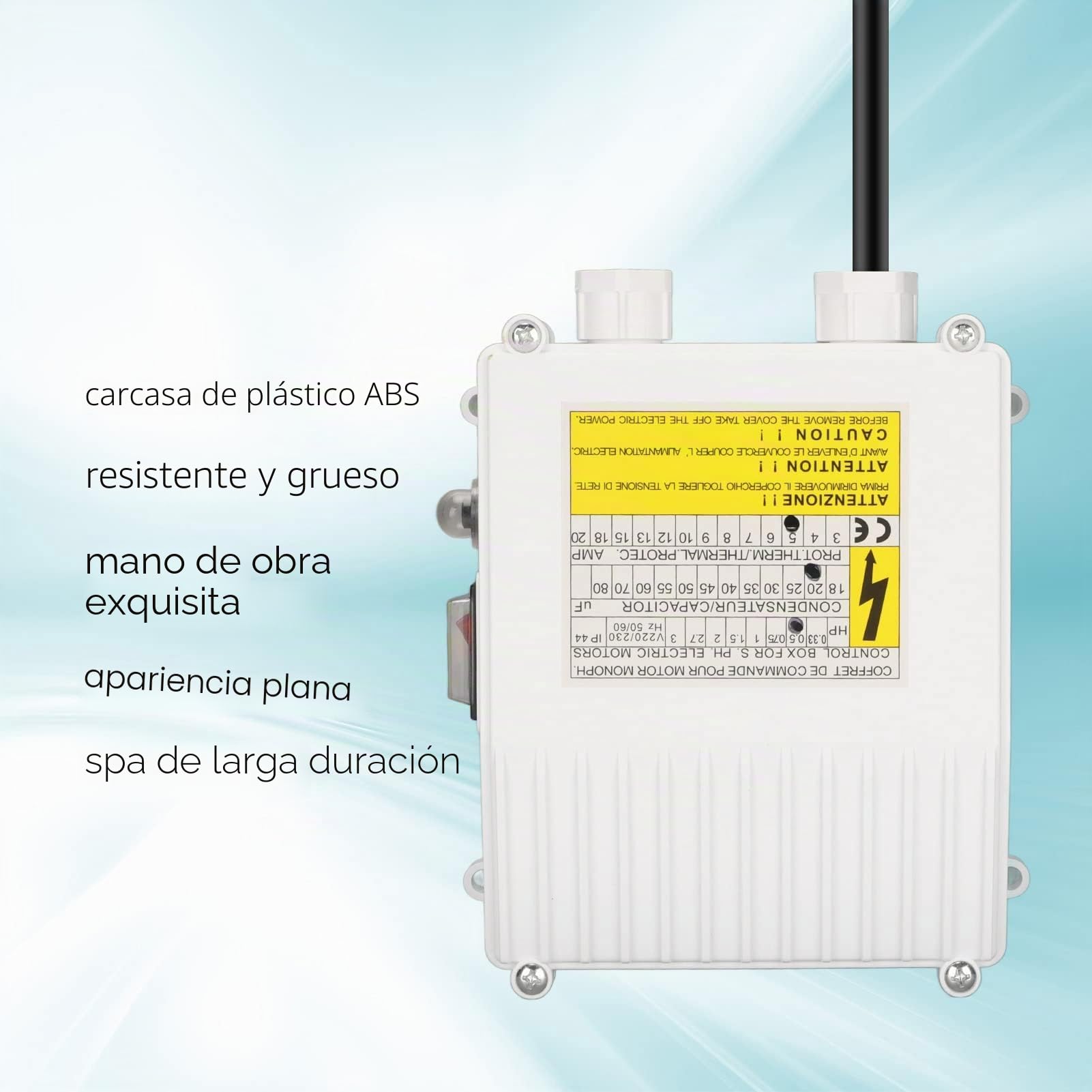 Controlador de Bomba con Protección Térmica, 220V, 1100W, Enchufe UE, ABS y Cobre, para Bombas de Agua Portátiles, Sumergibles y de Pozo Profundo