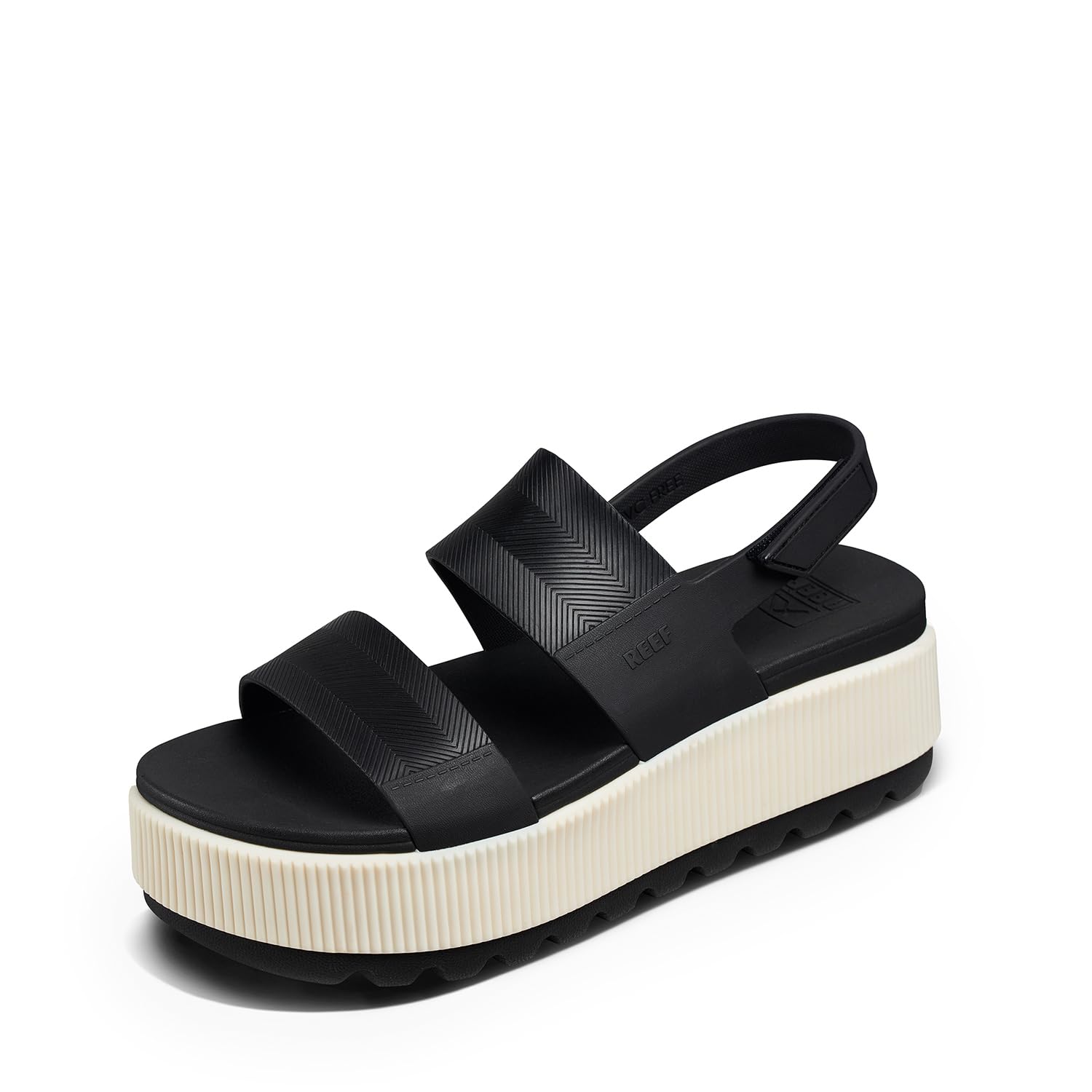 REEF Women's Water Vista Higher Platform Sandal, Water Friendly, Adjustable Strap, Black/Tan, 9 - 9 US - Black Vintage
