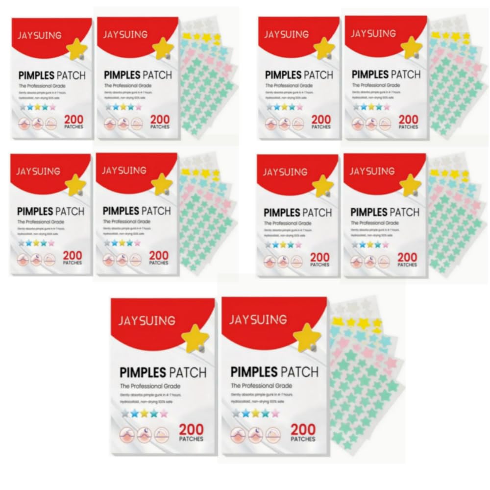 10Pcs Pimple Patches for Face Hydrocolloid Acne Patches Cute Star Zit Covers Colorful Spot Stickers with Tea Tree
