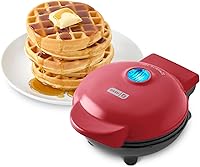 Dash Mini Waffle Maker Red - Compact 4-Inch Electric Nonstick Waffle Iron for Easy Homemade Treats, Kids & Families