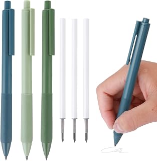 TIESOME 3 Pack Inkless Pencils, Everlasting Pencil with Extra 3 Lead Refills Infinite Pencil, Unlimited Writing Eternal Pencil No Ink Writing, Drawing, Drafting, Office School Supplies (Morandi)