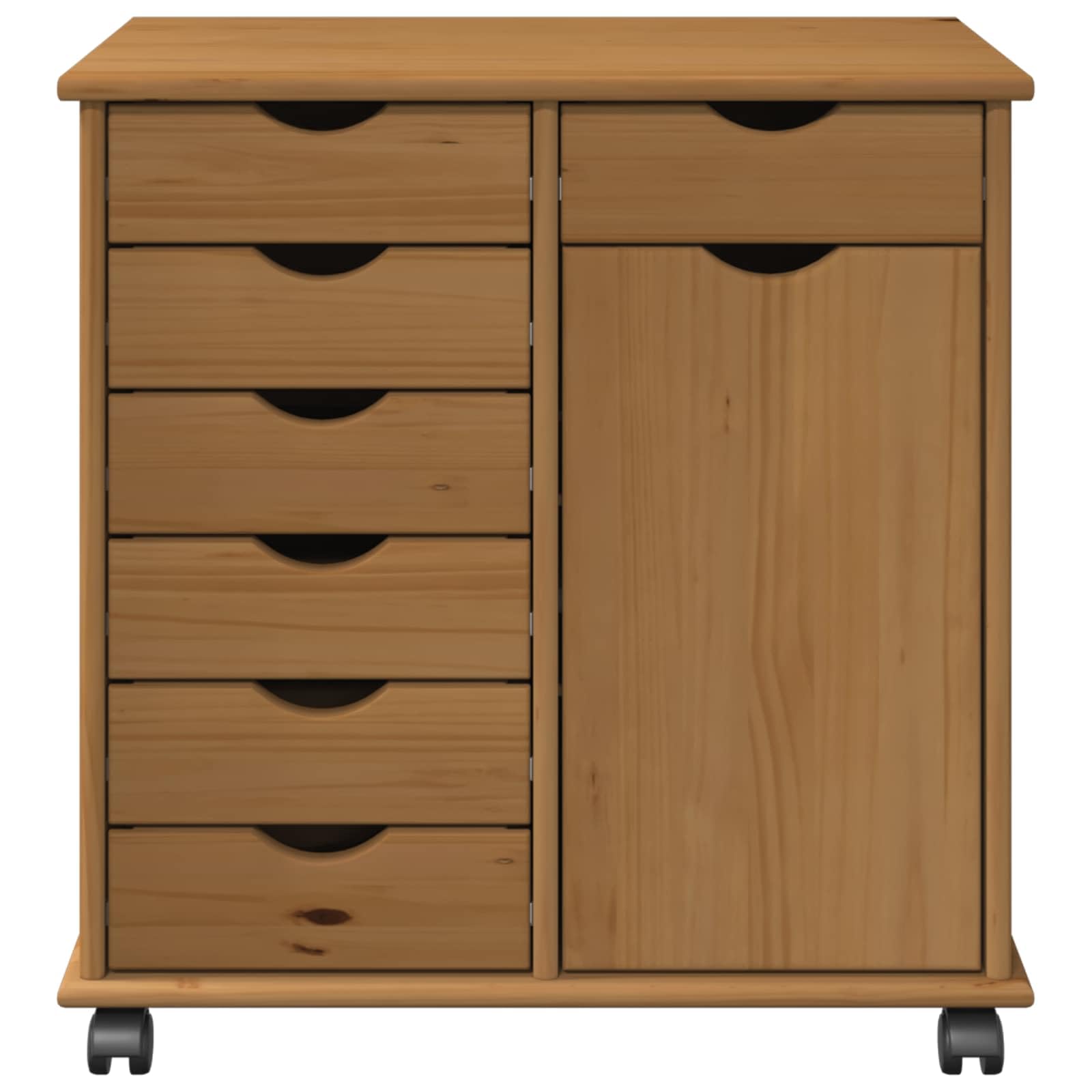 Armadio in legno di pino massiccio 63,5 x 39 x 65,5 cm con ante