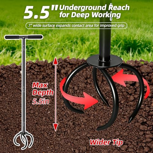Cultivador manual Garden Twist Tiller con garras de acero miniatura 5