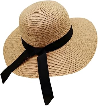 Womens Sunscreen Fashion Beach hat UPF 50 Foldable and Rollable Bow Sun hat Travel Outdoor Sunscreen Sun hat