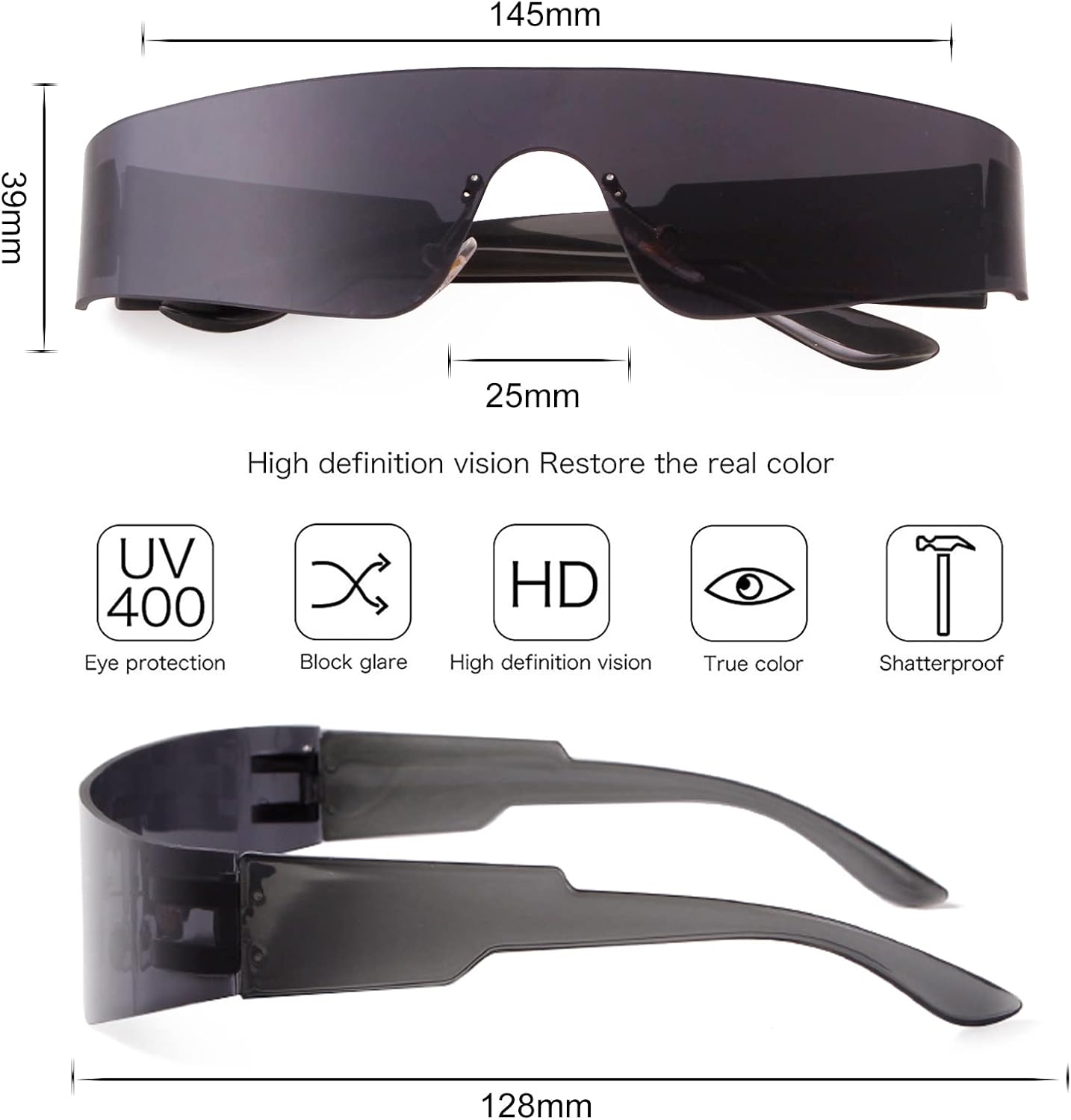 Amazon | SORVINO ラップアラウンド Y2K サングラス レディース メンズ