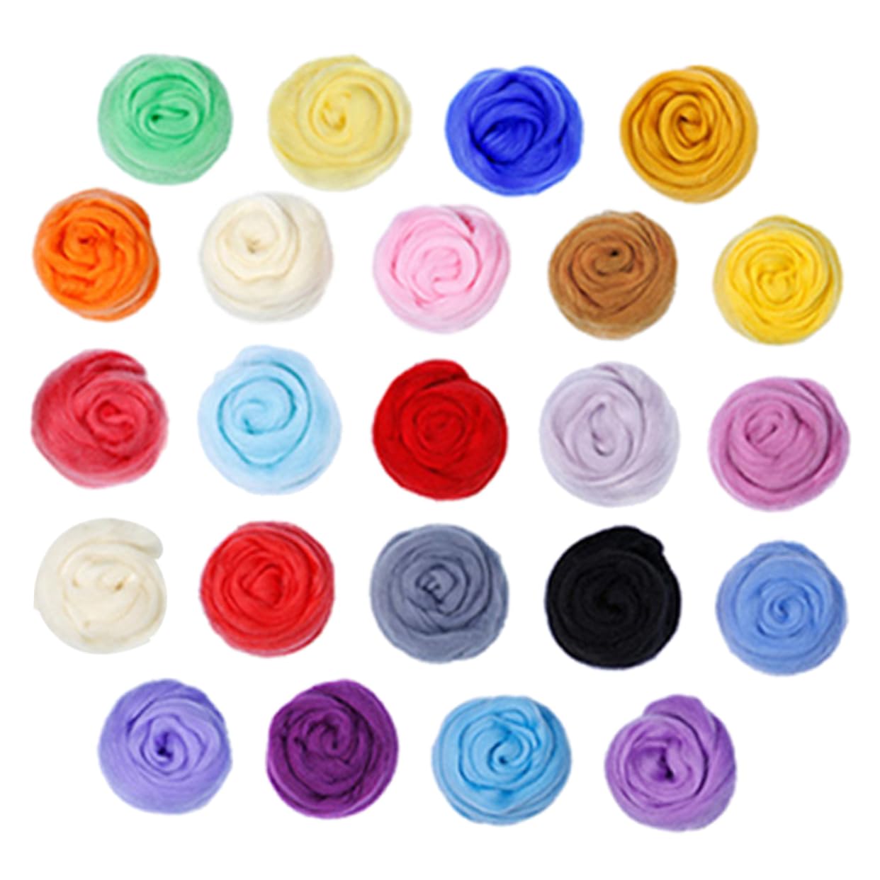 BELLIFFY 24pcs Colored Needle Felting Wool Craft Making Kit for Creative Projects Bags Vibrant Colors for Adults Crafting Fun