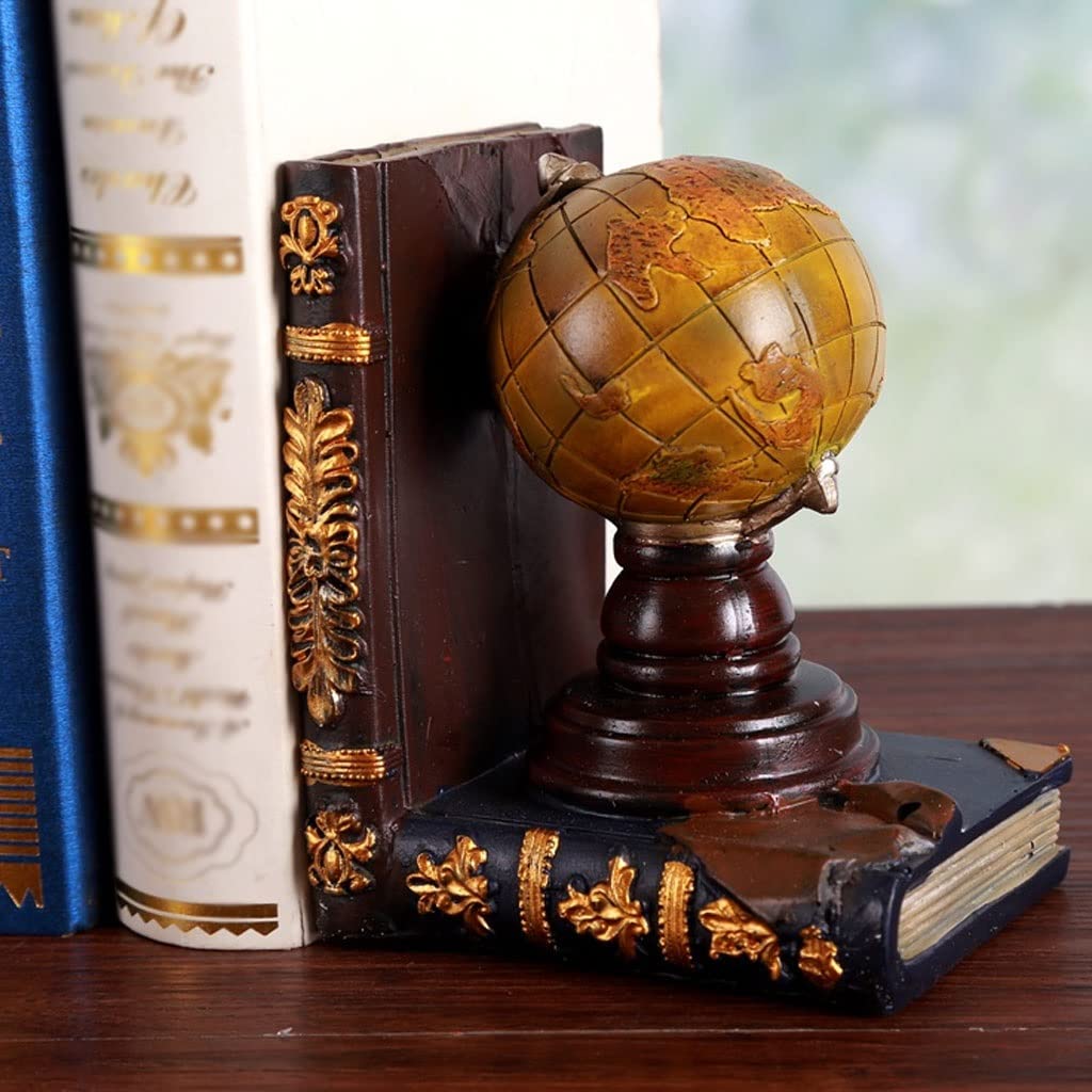 Buchstütze American Retro Globes Bookends Buchenden Harzbücher Seien Sie Studieren Dekorationen Ornamente Organisieren Buchungsbüro eingerichtet Schreibtisch Dekorative