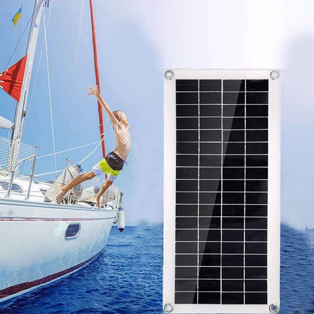 Kit de panneau solaire 1000 W 12 V avec régulateur de charge, port USB pour téléphone portable, camping-car, voiture, caravane et camping – Panneau solaire portable pour charger la batterie en