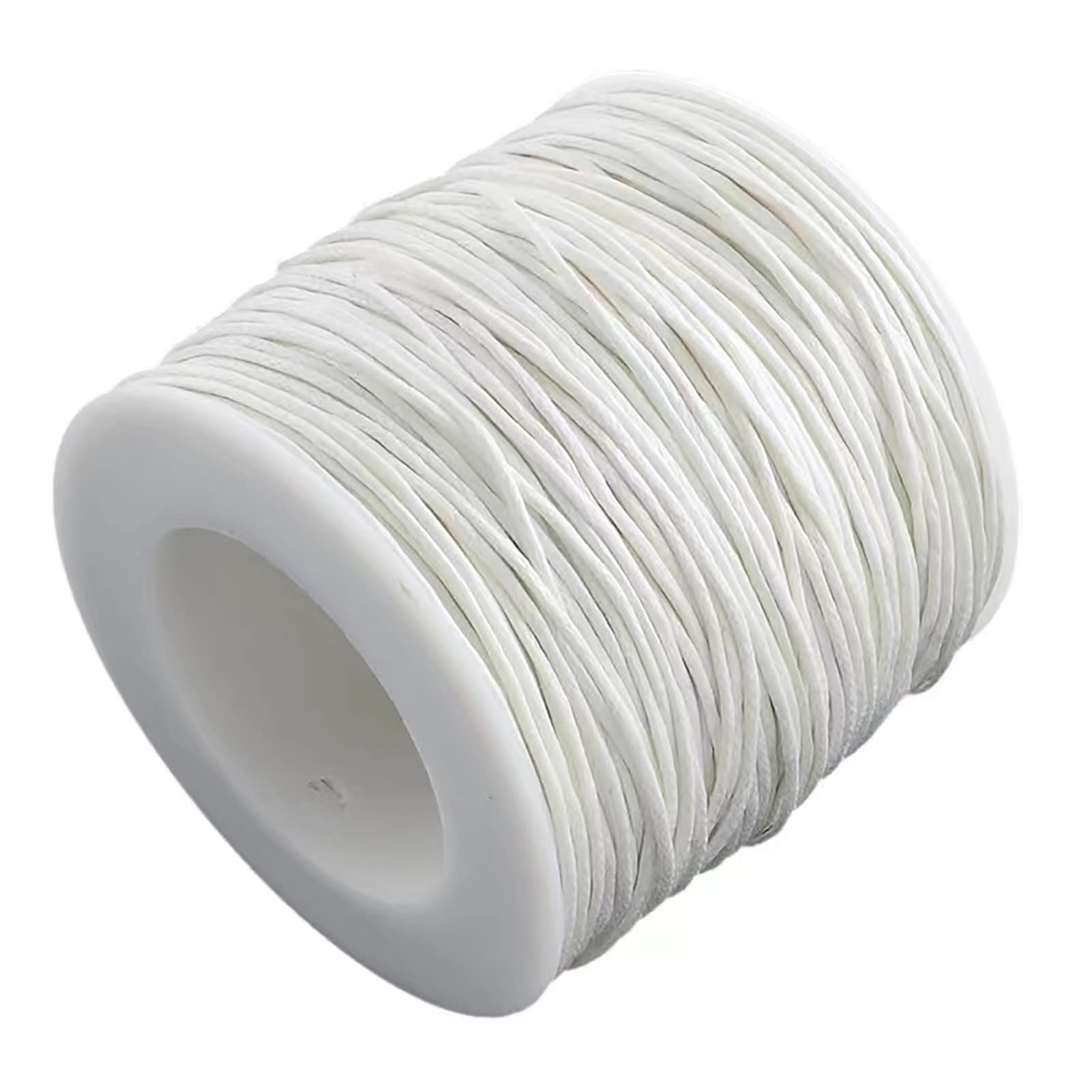 100 Yards Waxed Cotton Cord Thread 1mm Wax-Coated Beading String Rope for Necklace Bracelet Braided Jewelry Making Leather Sewing Macrame Vase Decor — image 1