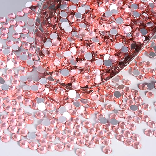 Image of 1440Pieces SS10 /2.7-2.9mm Flat Back Crystal Rhinestones Round Gems for Nail Art,Peach Pink