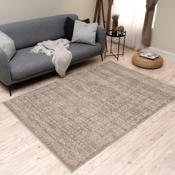 THE RUGS Montana Rug, Modern & Vintage Low Pile Area Rugs Living room, Bedroom, Kitchen, Soft Low Pile, Pet-Friendly