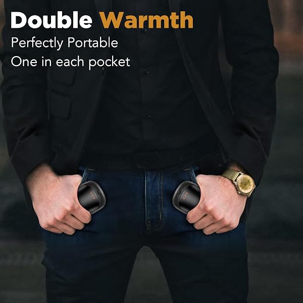 2 Pack Hand Warmers Rechargeable, Portable Electric Hand Warmers Reusable, USB 2 in 1 Handwarmers, Outdoor/Indoor/Warm Gifts for Men Women Kids - 5